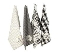 DII Home Sweet Farmhouse Kitchen Collection, Dishtowel Set, 18x28, Black, 4 Count