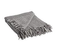 DII Houndstooth Woven Throw, Cotton, Black, 50 x 60 inches