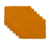 DII HVYW FRING MT SOLID S/6 PUMPKIN SPICE, Cotton, Placemat