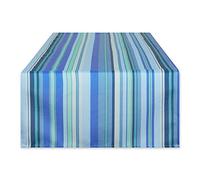 DII Indoor/Outdoor Tabletop Collection Multi-use, Machine Washable, Striped, Table Runner, 14x72, Blue Ocean