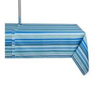 DII Indoor/Outdoor Tabletop Collection Multi-use, Machine Washable, Striped, Tablecloth, 60" Round w/Zipper, Blue Ocean