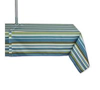 DII Indoor/Outdoor Tabletop Collection Multi-use, Machine Washable, Striped, Tablecloth, 60x120 w/Zipper, Beachy Print