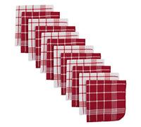 DII J & M Home Fashions Waffle Weave Dishcloth Set, Red, 12-Pack