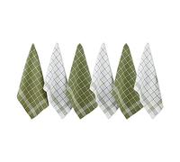 DII J & M Home Fashions Waffle Weave Kitchen Towel Set, Leaf Green, 6-Pack