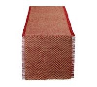 DII Jute Burlap Collection Kitchen Tabletop, Table Runner, 14x108, Chevron Barn Red