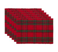 DII Kitchen Décor, Cotton, Red & Green, Holiday Placemat Set, 13x19