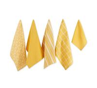 DII Kitchen Set, Cotton, Mustard, Dishtowel, 18x28 Dishcloth, 13x13