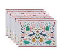 DII Kitchen Textiles, Cotton, Easter Folk Garden, Placemats, 13x19