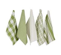 DII Large Woven Cotton Dishtowel/Tea Towel Set, Antique Green, 18x28