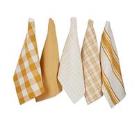 DII Large Woven Cotton Dishtowel/Tea Towel Set, Honey Gold, 18x28