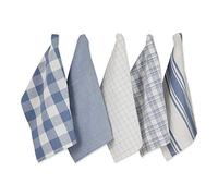 DII Large Woven Cotton Dishtowel/Tea Towel Set, Stonewash Blue, 18x28