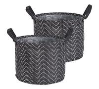 DII Laundry Bin, Paper, Black & White, Round