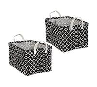 DII Laundry Storage Collection, PE Coated Collapsible Bin with Handles, Black Lattice, Extra-Large Set, 12.5x17.5x10.5
