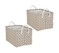DII Laundry Storage Collection, PE Coated Collapsible Bin with Handles, Stone Lattice, Extra-Large Set, 12.5x17.5x10.5