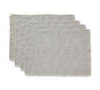 DII Linen Tabletop Collection Machine Washable, Placemat Set, 14.5x20.5, Light Rain, 4 Piece