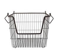 DII Metal Wire Mesh Stackable Utility Storage Bin, Large Rectangle, 13x10x11", Bronze