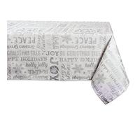 DII Metallic Fabric Kitchen Décor, Cotton, Silver Holiday Collage, 52" x 52" (Square)