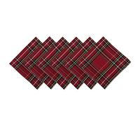 DII Metallic Fabric, Polyester, Red Tartan Plaid, 20" x 20" (Set of 1)