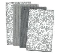 DII Multi-Purpose Microfiber, Gray Damask, Dishtowel Set