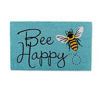 DII Natural Coir Doormat, Fun Greeting Mat, Bee Happy, 18x30