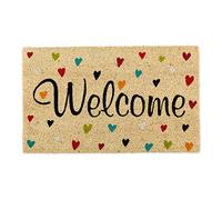 DII Natural Coir Doormat Outdoor Welcome Mat, 17x29, Hearts