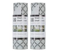 DII Non Adhesive & Cut to Fit Shelf Liner, Polyester, Gray Lattice, 12x120