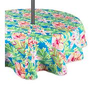 DII Outdoor Tablecloth, Polyester, Floral, 52" Round-Zippered