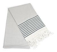 DII Peshtemal Turkish Super Soft, Absorbent, Oversized Bath Towel, Throw, & Blanket Fringe For Chair, Couch, Picnic, Camping, Beach, Yoga, Pilates, & Everyday Use, 39 x 71 - Navy Stitched Stripe