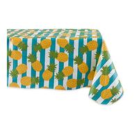 DII Pineapple Vinyl Table Collection, Flannel Backed Multipurpose Tablecloth, Rectangle, 60x102 cm