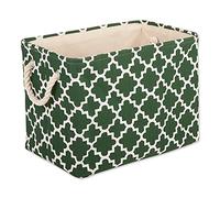 DII Polyester Container with Handles, Lattice Storage Bin, Medium, Hunter Green