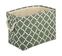 DII Polyester Container with Handles, Lattice Storage Bin, Small, Artichoke