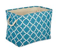 DII Polyester Container with Handles, Lattice Storage Bin, Small, Storm Blue