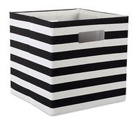 DII Polyester Cube Storage Collection Collapsible Hard Sided Bin, 13x13x13, Black