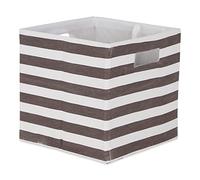 DII Polyester Cube Storage Collection Collapsible Hard Sided Storage Box, 13x13x13, Brown