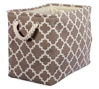DII Printed Polyester Storage Bin -Large Rectangle, Brown Lattice