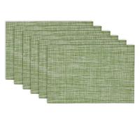 DII PVC Tabletop Collection Placemat Set, Rectangle, 13x17.25, Fig Green, 6 Piece