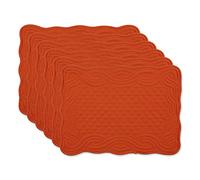 DII Quilted Farmhouse Collection Tabletop, Placemat Set, Pumpkin Spice, 6 Piece