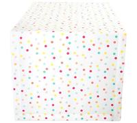 DII Reusable & Machine Washable, Cotton, Multicolor Confetti Dots, Table Runner, 14x108