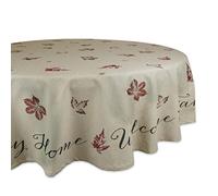 DII Rustic Autumn Leaves Kitchen Collection Thanksgiving & Fall Table Décor, Tablecloth, 70" Round