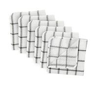 DII Scrubber Dishcloths Collection Windowpane Dishrag Set, 12x12, White/Gray Stripe, 6 Piece