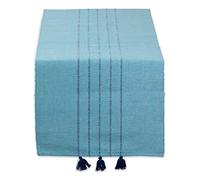 DII Seashore Collection Beach House Décor, Table Runner, 14x72, Thera Blue Stripe