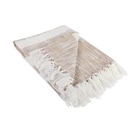 DII Slub Stripe Woven Throw, Cotton, Taupe, 50x60