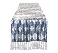 DII Southwest, Cotton, French Blue/Stone, Table Runner, 15x72