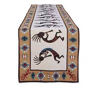 DII Southwest Hacienda Stripe, Cotton, Kokopelli Tapestry, Table Runner, 13 x 72