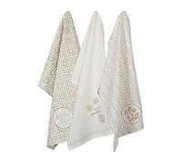 DII Sparkle Metallic Holiday Tabletop Collection, Dishtowel Set of 3 - Assorted Winter Sparkle