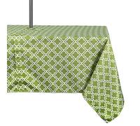 DII Spring & Summer Outdoor Tablecloth, Spill Proof and Waterproof with Zipper and Umbrella Hole, Host Backyard Parties, BBQs, & Family Gatherings - (60x84 - Seats 6 to 8) Fresh Spring Lattice