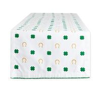 DII St. Patrick's Day Collection Tabletop, Table Runner, 14x72, Clover Horseshoe