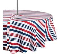 DII Stain Resistant & Waterproof, Polyester, Red, White, & Blue, 60" (Round)