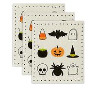 DII Reusable, Machine Washable & Dishwasher Safe, Biodegradable, Wood, Spooky, 7.75 x 6.75