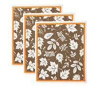 DII Swedish Dishcloths for Kitchen & Cleaning, Reusable, Machine Washable & Dishwasher Safe, Biodegradable, 7.75 x 6.75, It's Fall Y'all, 3 Piece